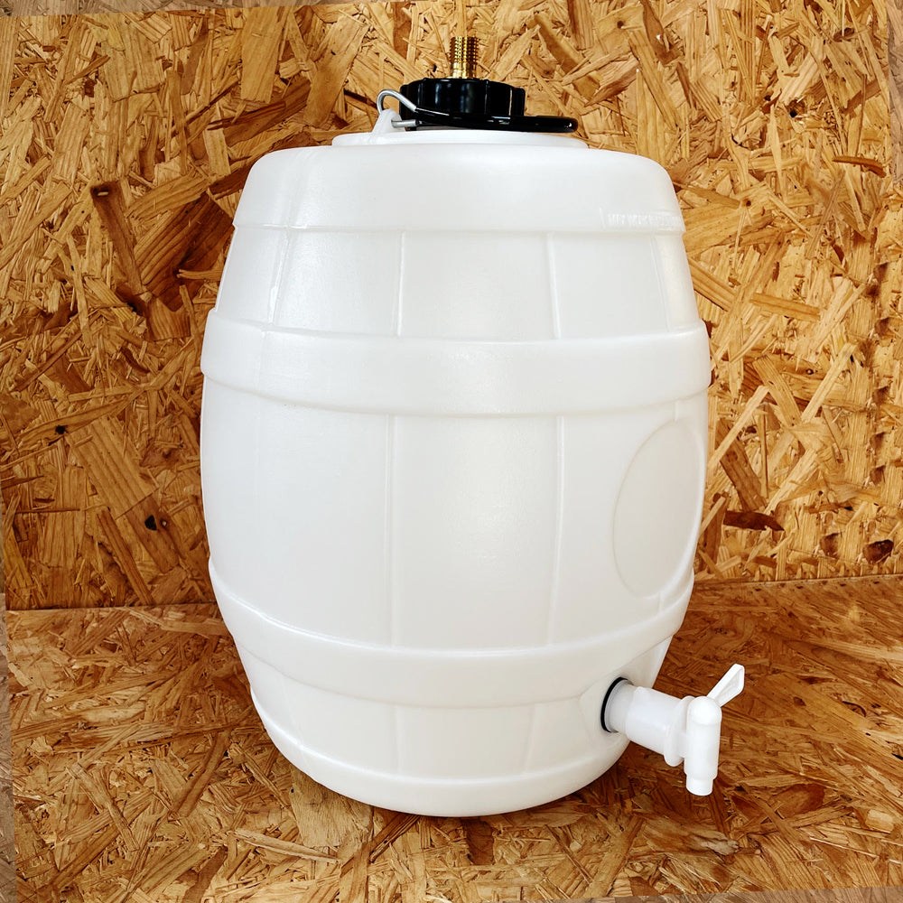 White Keg Barrel - 5 Gallon (25 litre) - with CO2 8grm Pin Valve Injector Cap