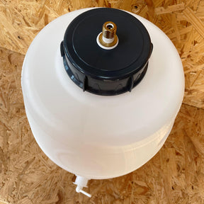 23 Litre White Keg Barrel with 4 Inch Cap and Pin Valve for CO2