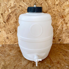 23 Litre White Keg Barrel with 4 Inch Cap and Pin Valve for CO2