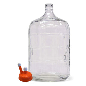 5 Gallon Glass Carboy Fermenter with Rubber Vent Cap & Airlock