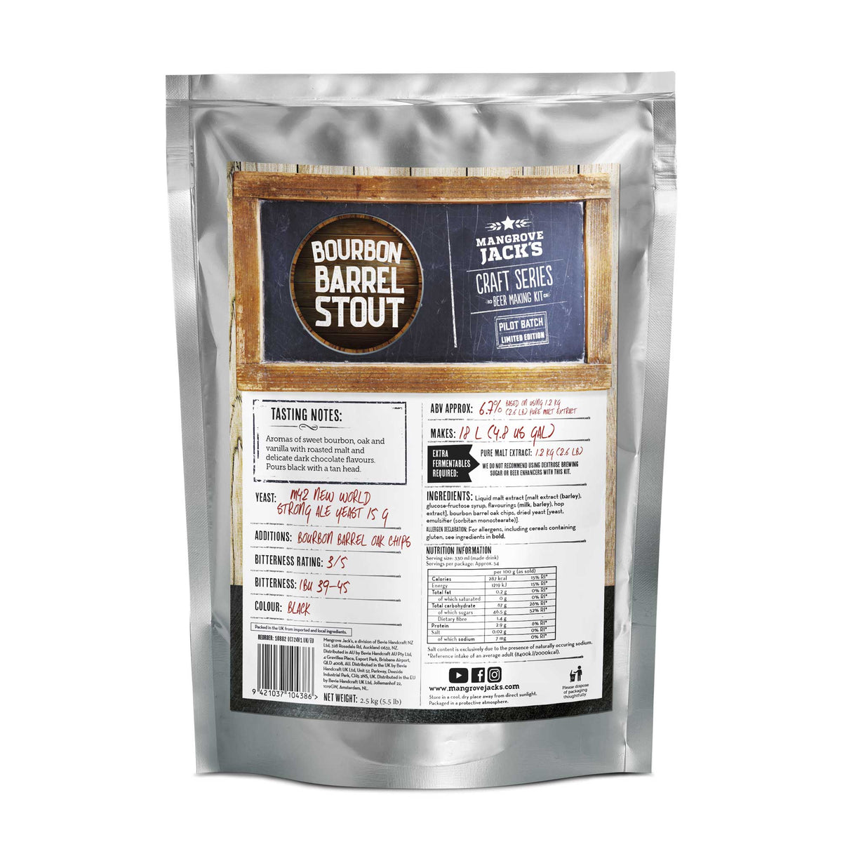 Mangrove Jacks Bourbon Barrel Stout - 31 Pint Beer Kit