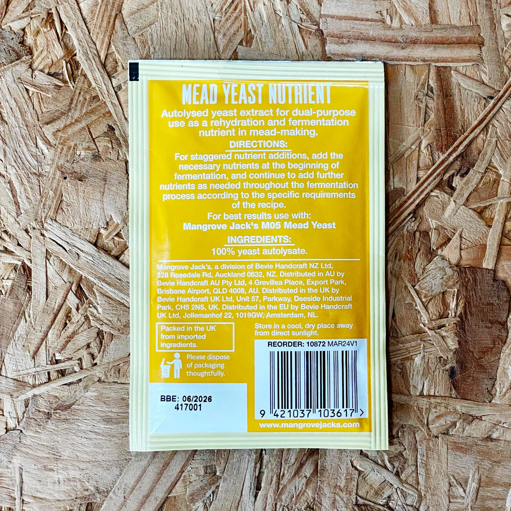 Mangrove Jacks Mead Yeast Nutrient - 12g Treat up to 9 Litres